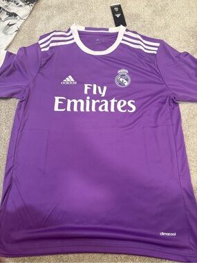 adidas Purple Real Madrid Football Jersey with White Accents